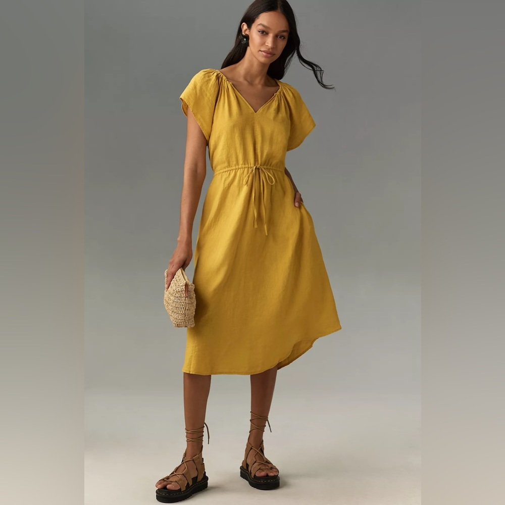SOLD!💥Velvet by Graham & Spencer Pepper Linen Midi Dress